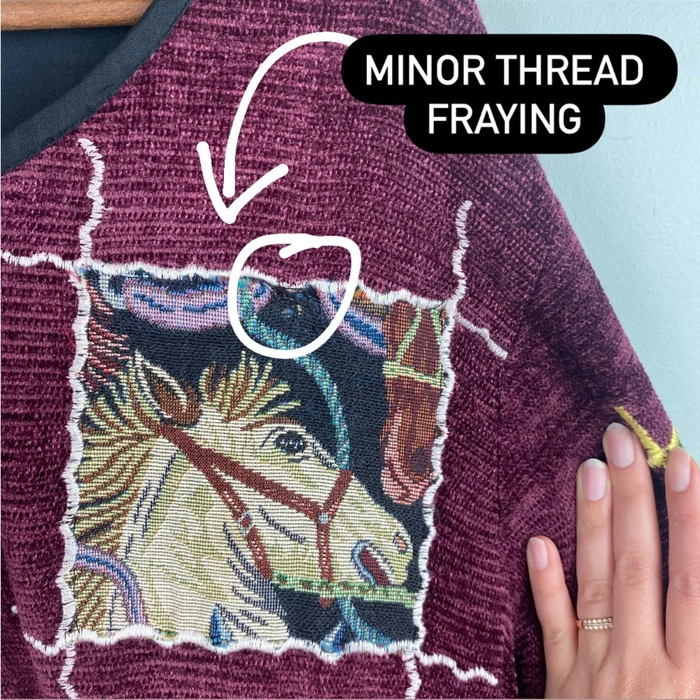 Vintage Nouveau Monde Horse Western Boho Patchwork boho Jacket size 2X